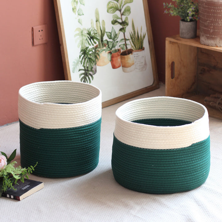 Handcrafted cotton storage basket Kalsten