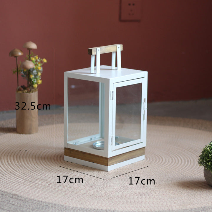Decorative Lantern with Wooden Handle Kalsten