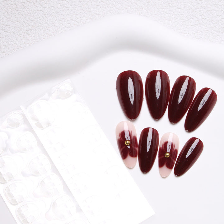 Glamorous Floral Accent Press-On Nails Kalsten