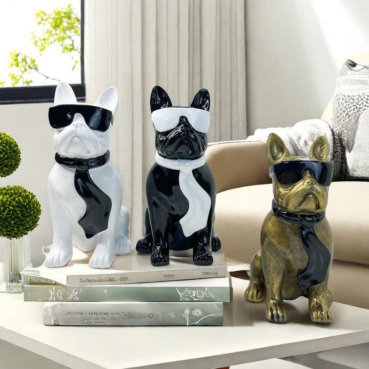 Colorful Bulldog Decoration Figure made of Resin Kalsten