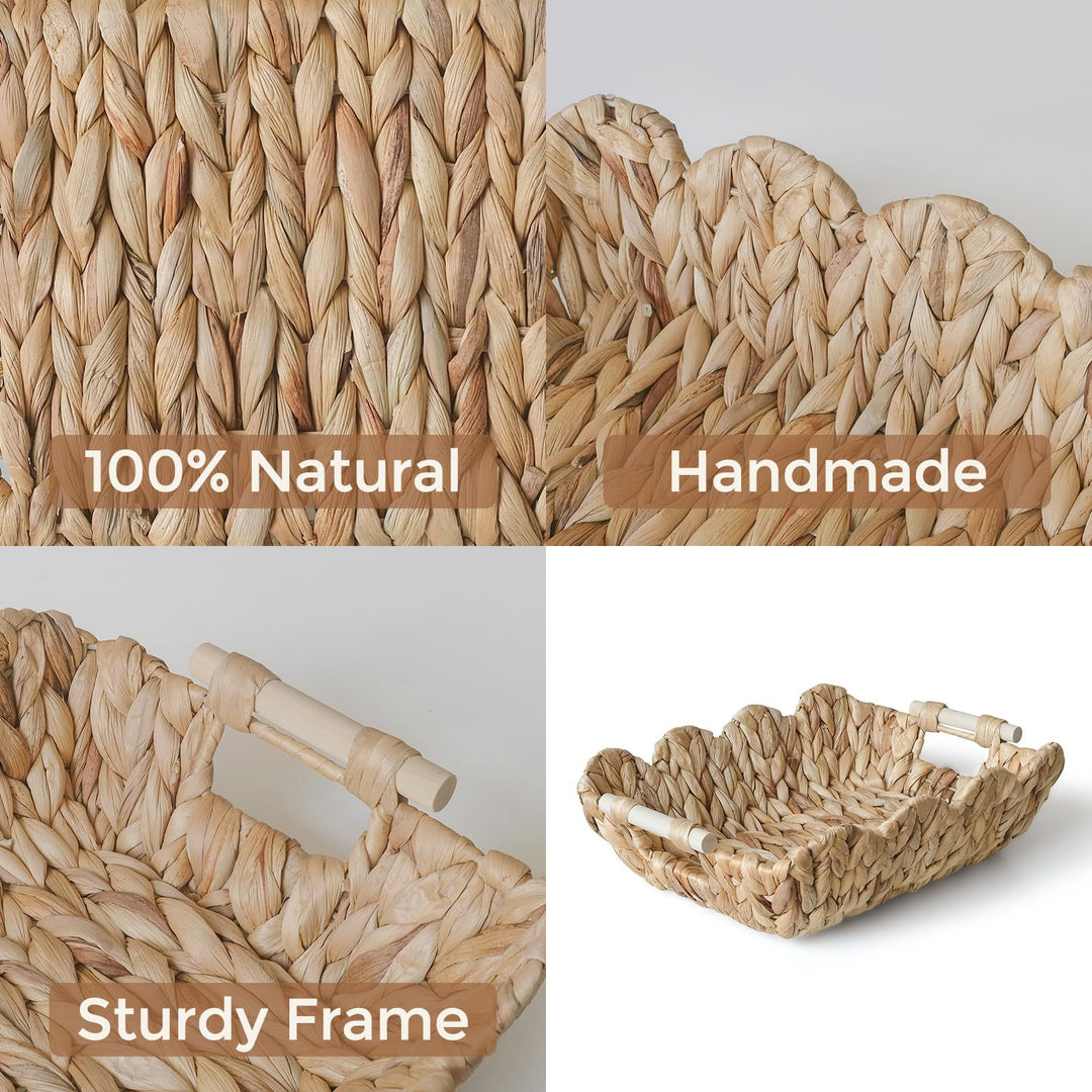 Handwoven storage basket with wave edge Kalsten