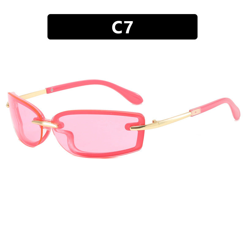 Women's fashionable sunglasses in futuristic design and transparent frame Kalsten