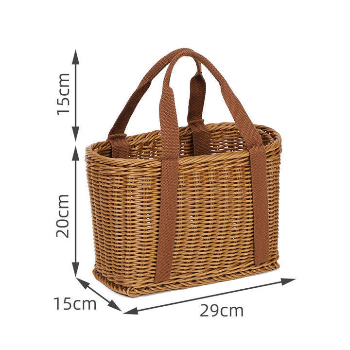 Handcrafted Rectangular Wicker Storage Basket Kalsten