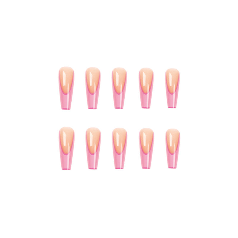 Artificial nail extensions with modern ombre design Kalsten