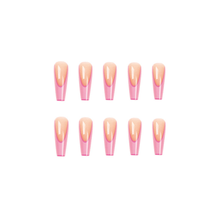 Artificial nail extensions with modern ombre design Kalsten