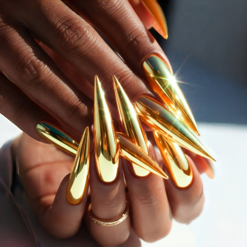 Extravagant Stiletto Press-On Nail Tips with Mirror Finish Kalsten
