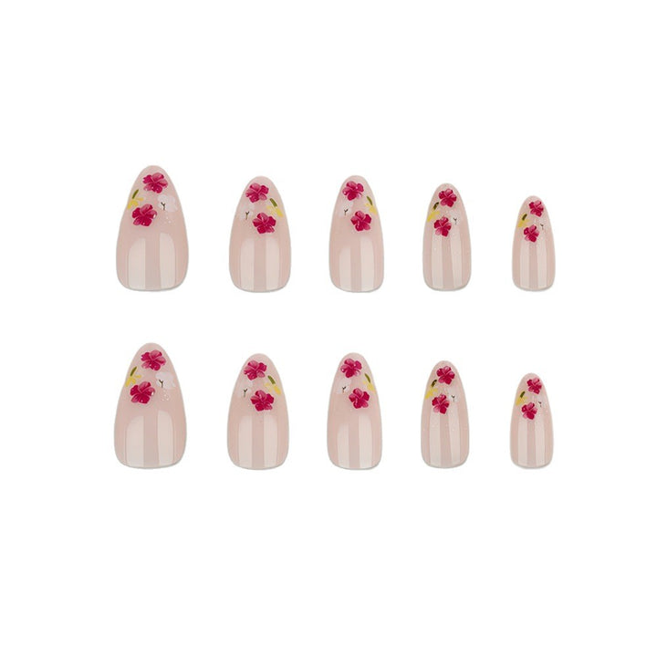 Elegant artificial nails with floral decorations Kalsten