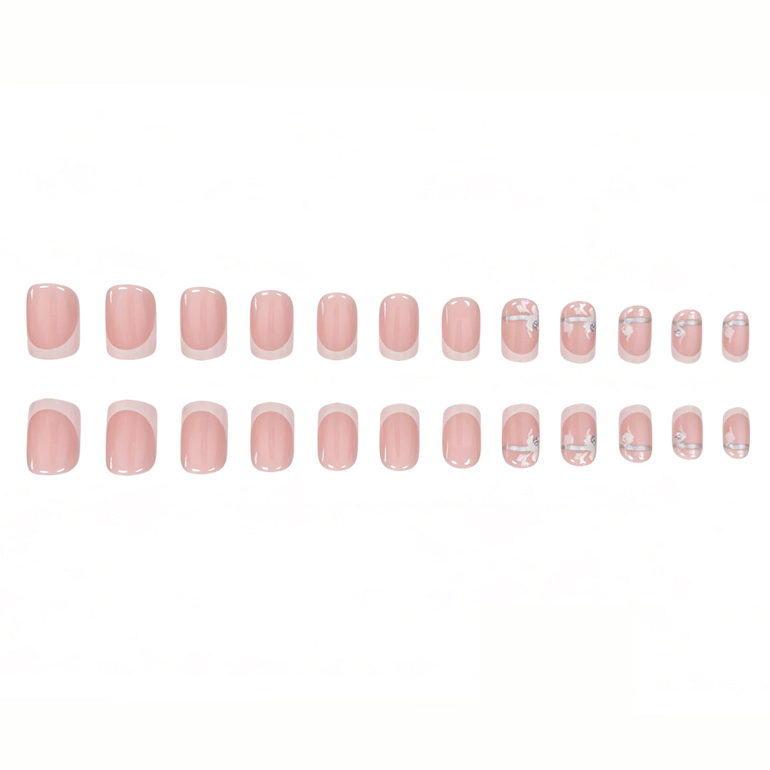 French Tip Floral Nail Art Enhancements Kalsten