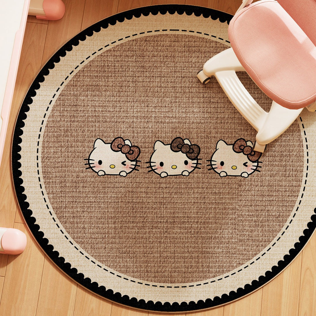 Playful Cartoon-Themed Round Area Rug