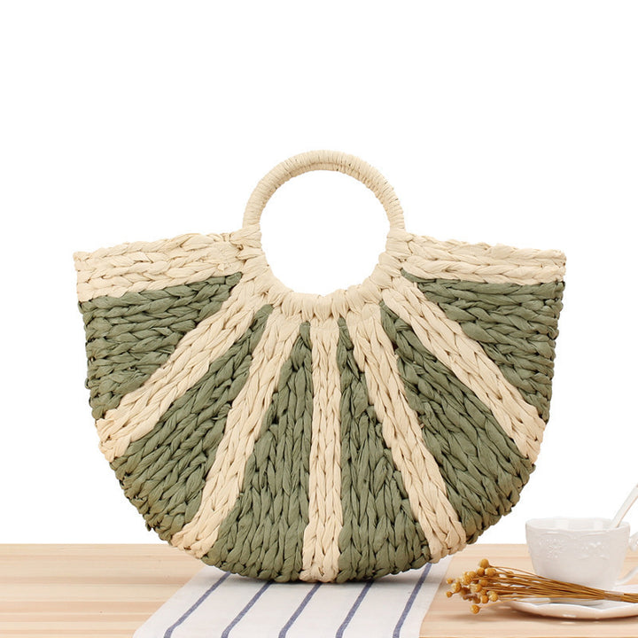 Elegant Straw Bag with Stiff Handle Kalsten