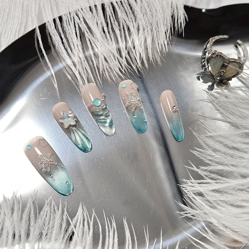 Artificial nails with glittering summer design Kalsten