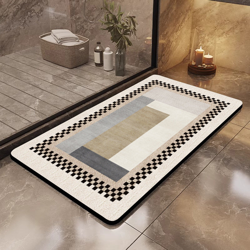 Textured Geometric Bath Mat Kalsten