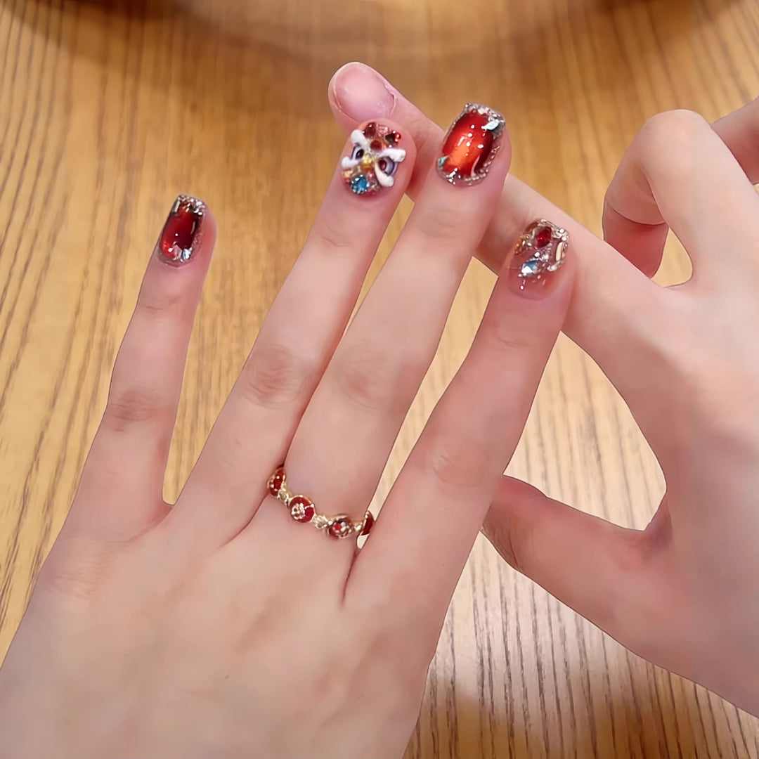 Glittery Articulated Press-On Nails Kalsten