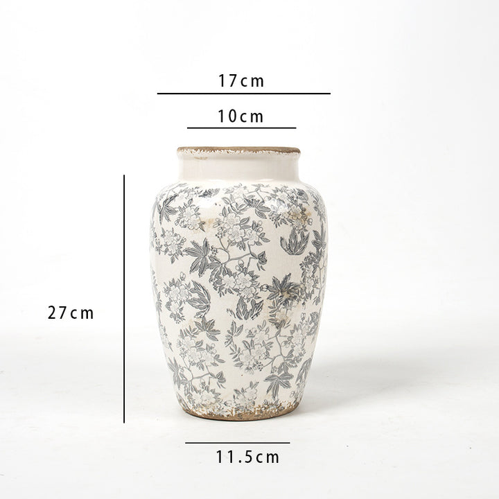 Floral Ceramic Vase with Artistic Design Kalsten