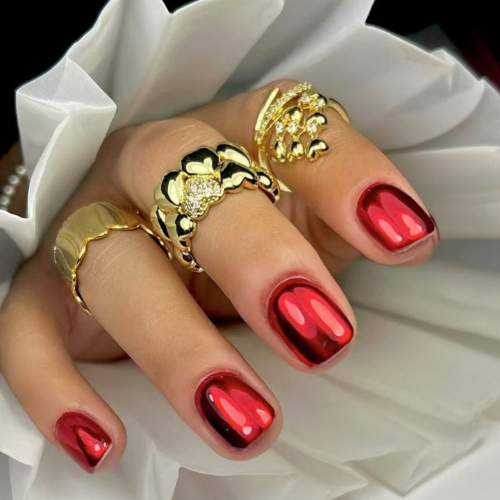Glossy Metallic Press-On Nail Set Kalsten