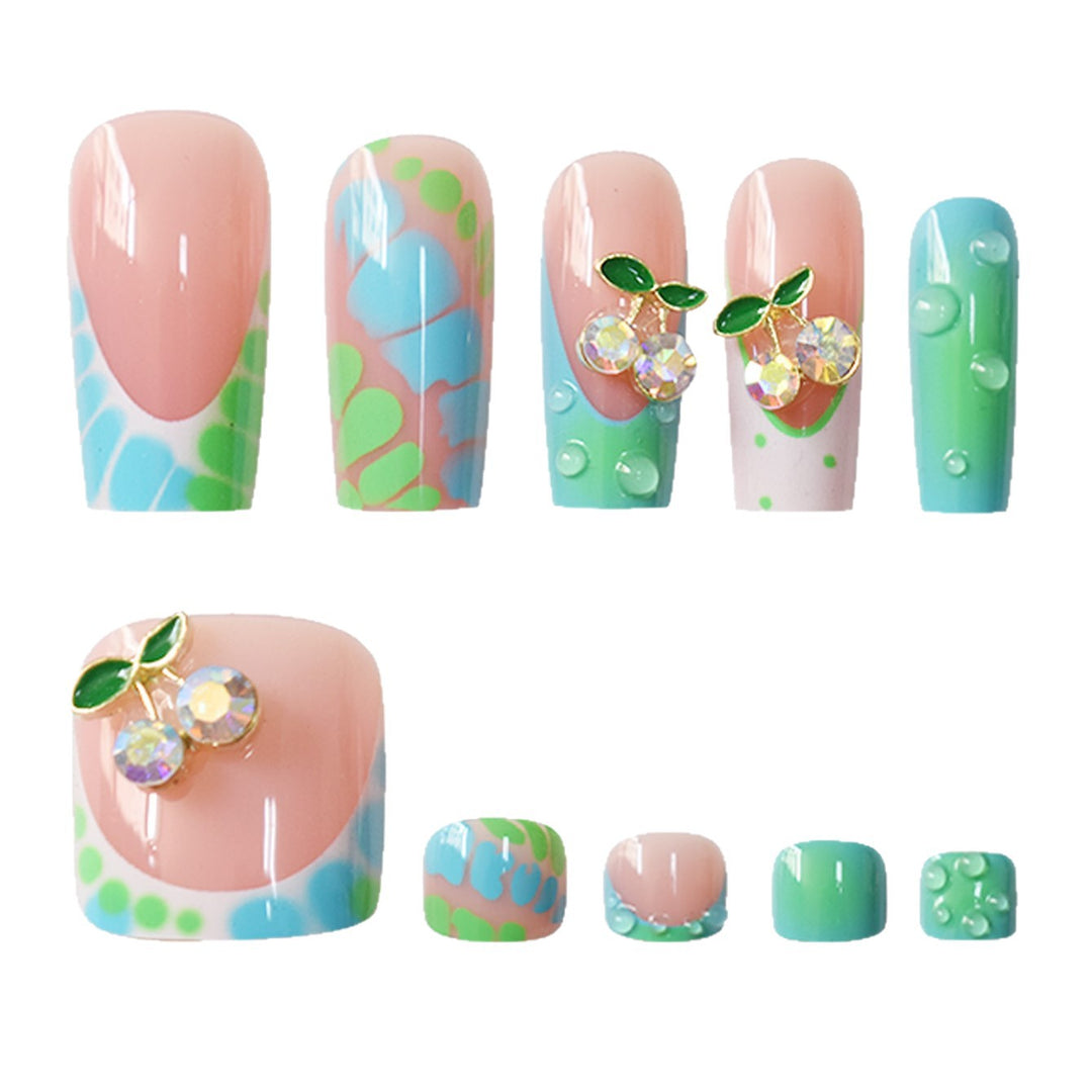 Artistic Nail Art Set with Floral Accents Kalsten