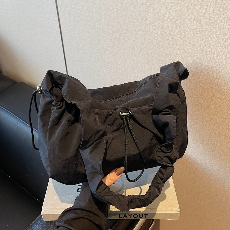 Ruffled Fabric Handbag