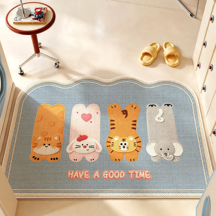 Playful Animal-Themed Bath Mat