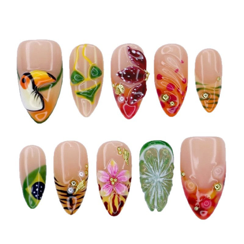 Artistic Tropical Press-On Nail Set kalsten