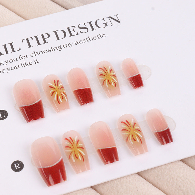 Artistic French Tip Press-On Nail Set
