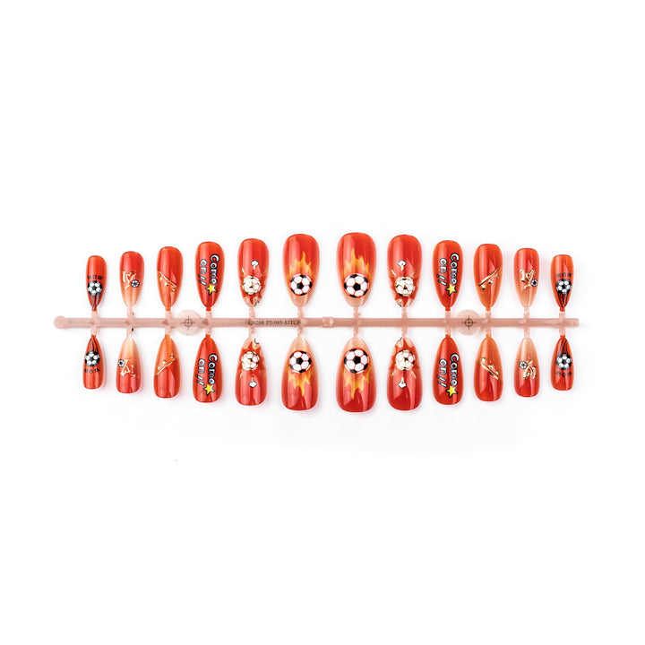 Sports-Themed Press-On Nail Art Set