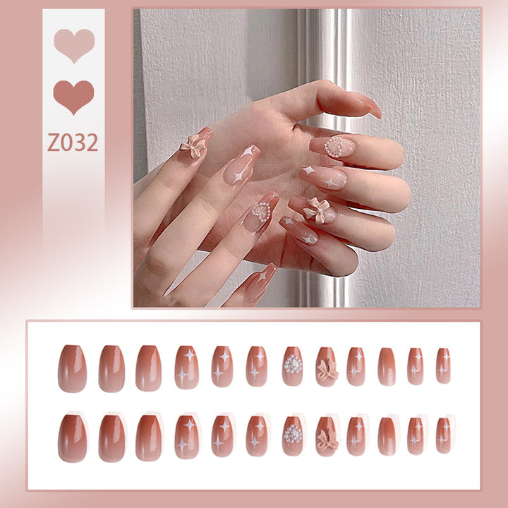Elegant Rhinestone-Embellished Press-On Nails