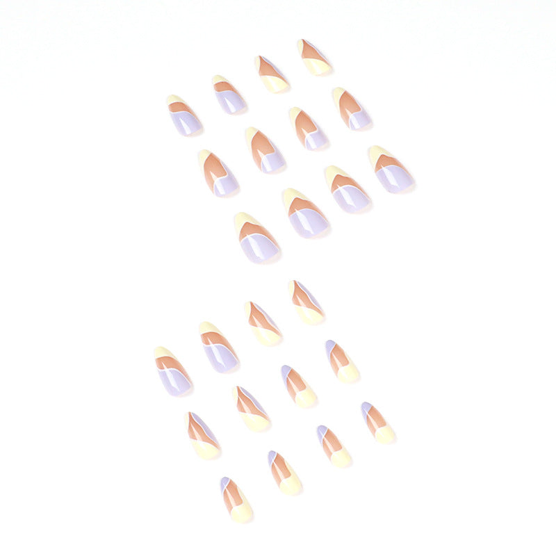 Artful Nail Extensions with Wave Design and Colorful Accents Kalsten