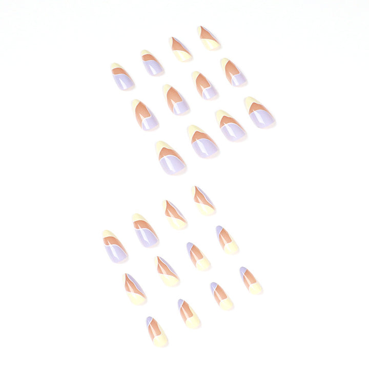 Artful Nail Extensions with Wave Design and Colorful Accents Kalsten