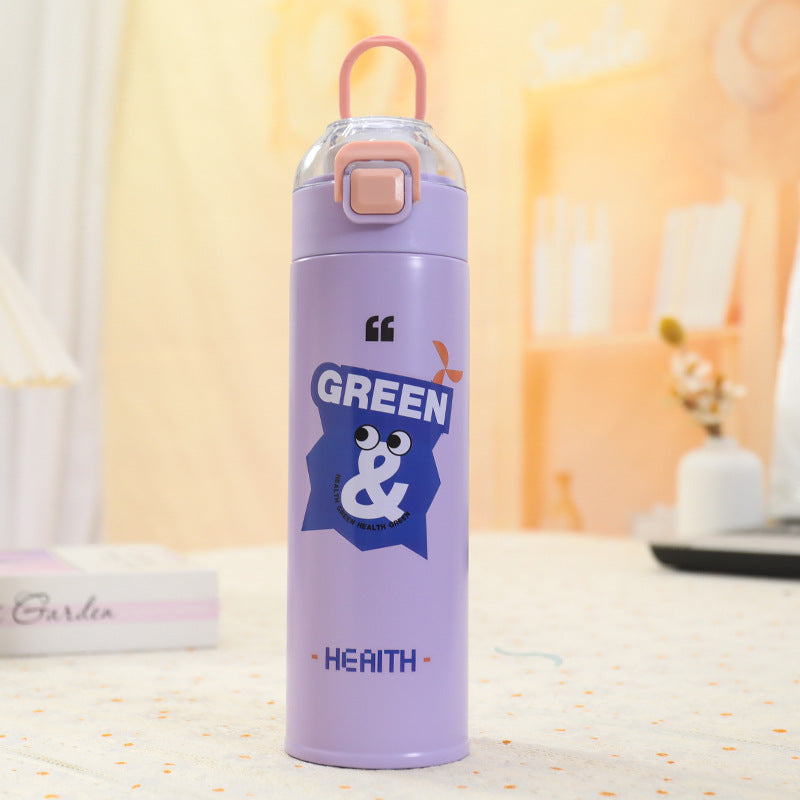 Insulated drinking bottle with innovative leak protection and practical carrying strap Kalsten