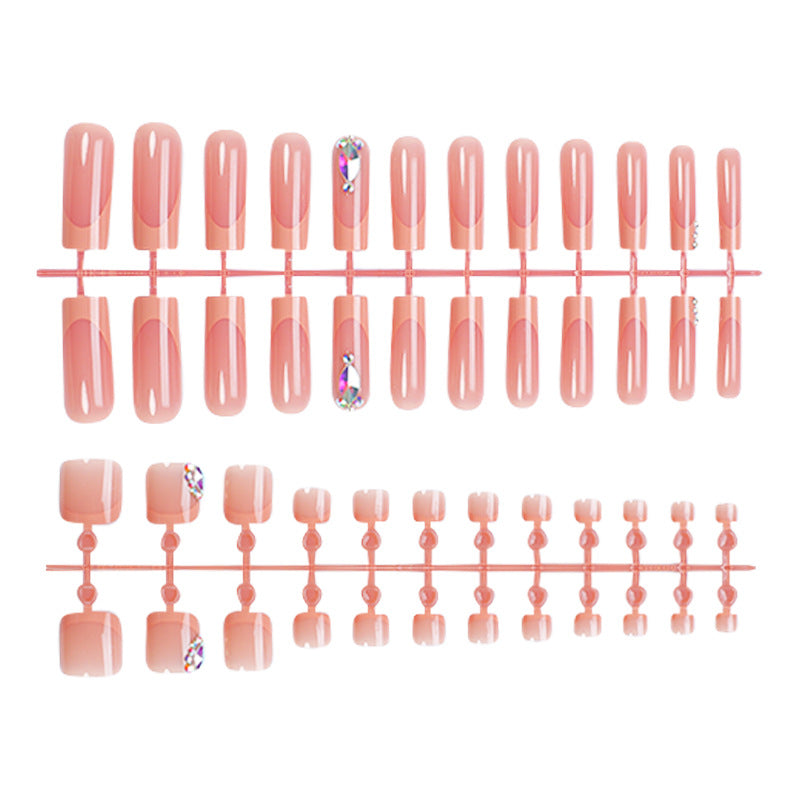 Artificial nail set with luxurious glitter accent Kalsten