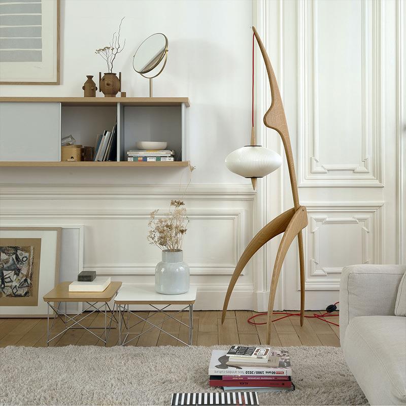 Artistic Floor Lamp with Integrated Hanging Shade