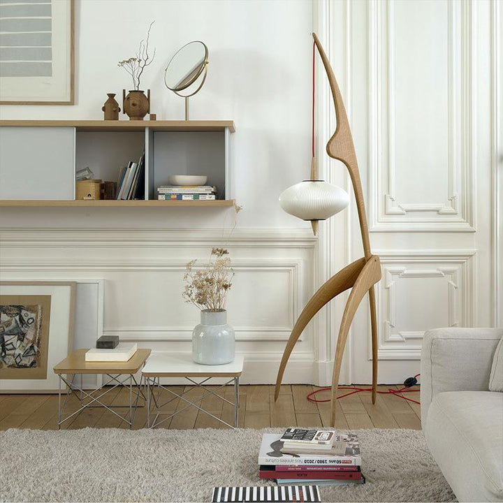 Artistic Floor Lamp with Integrated Hanging Shade
