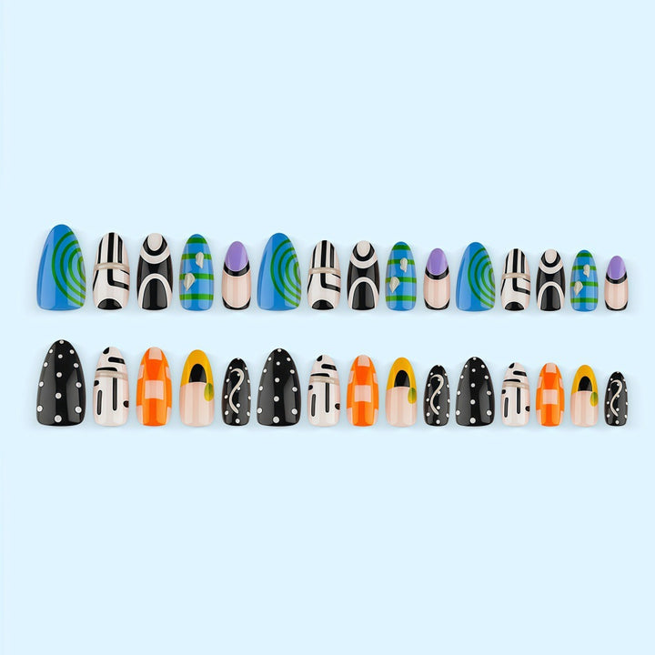 Creative nail tips with geometric designs Kalsten
