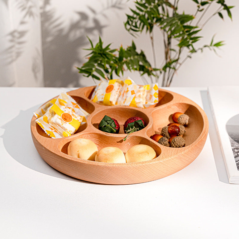 Elegant Beef Serving Plate with Four Compartments Made of High-Quality Wood Kalsten
