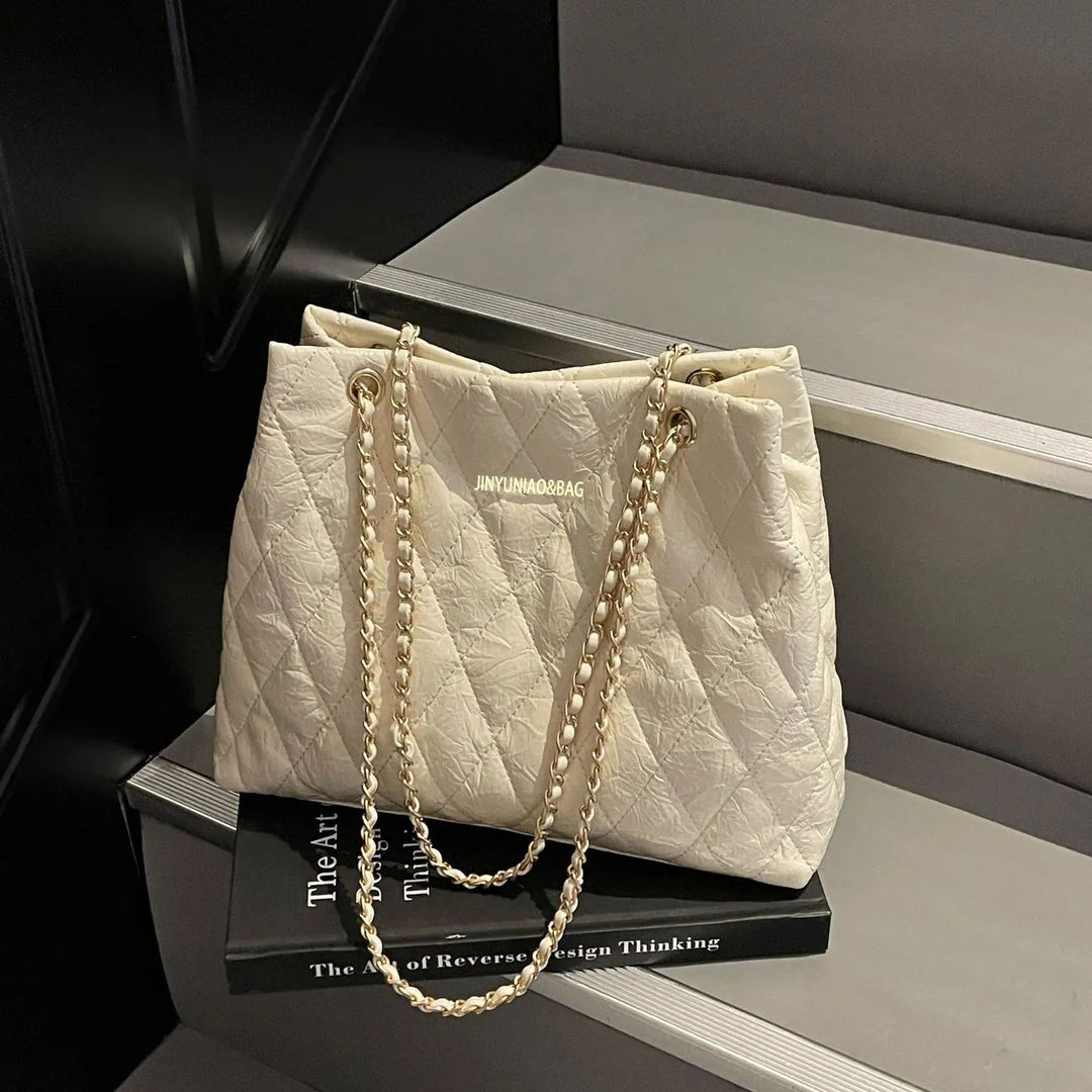 Quilted Chain-Detail Tote Bag Kalsten