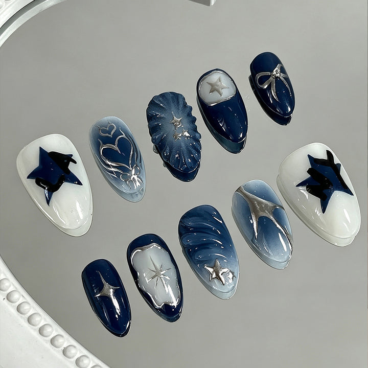 Acrylic nail set with stylish designs Kalsten