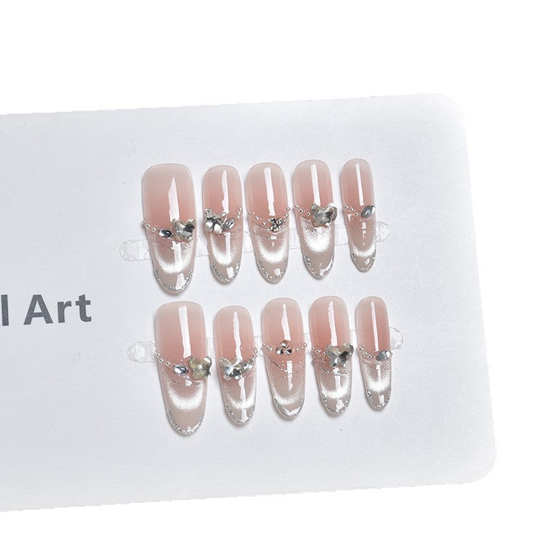 Elegant Decorative Press-On Nail Extensions with Pearls Kalsten