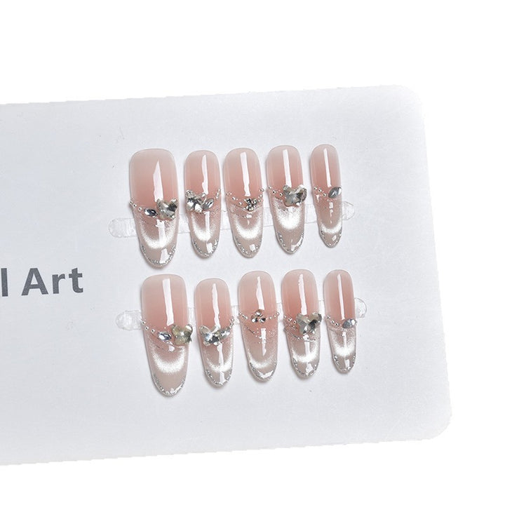 Elegant Decorative Press-On Nail Extensions with Pearls Kalsten