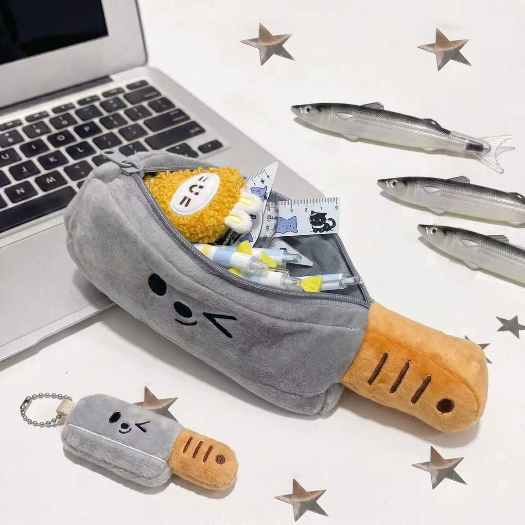 Plush Cartoon Popsicle-Themed Pencil Case