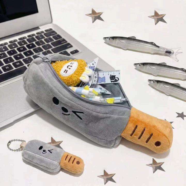 Plush Cartoon Popsicle-Themed Pencil Case