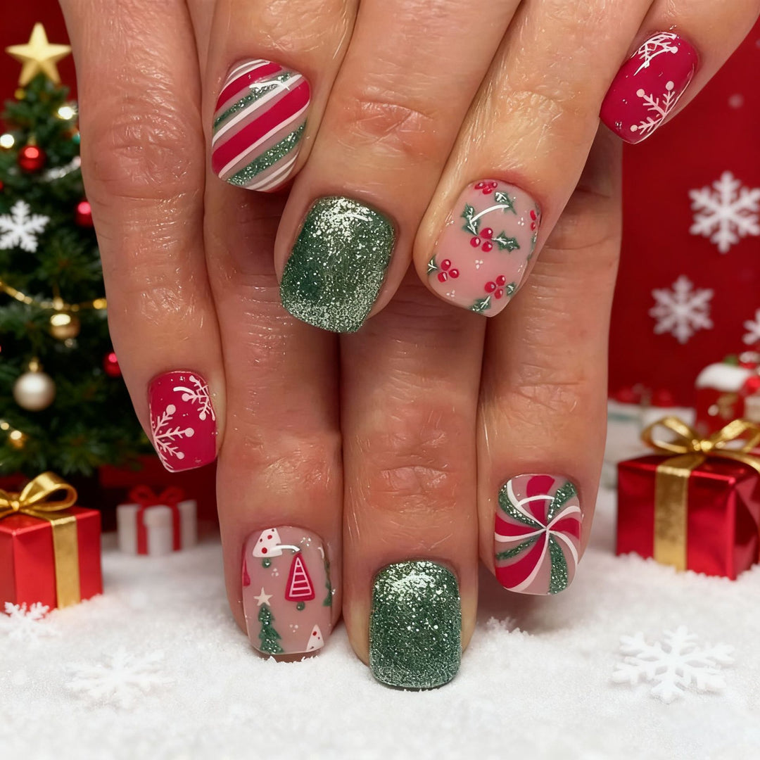 Festive Holiday Themed Nail Art Kalsten