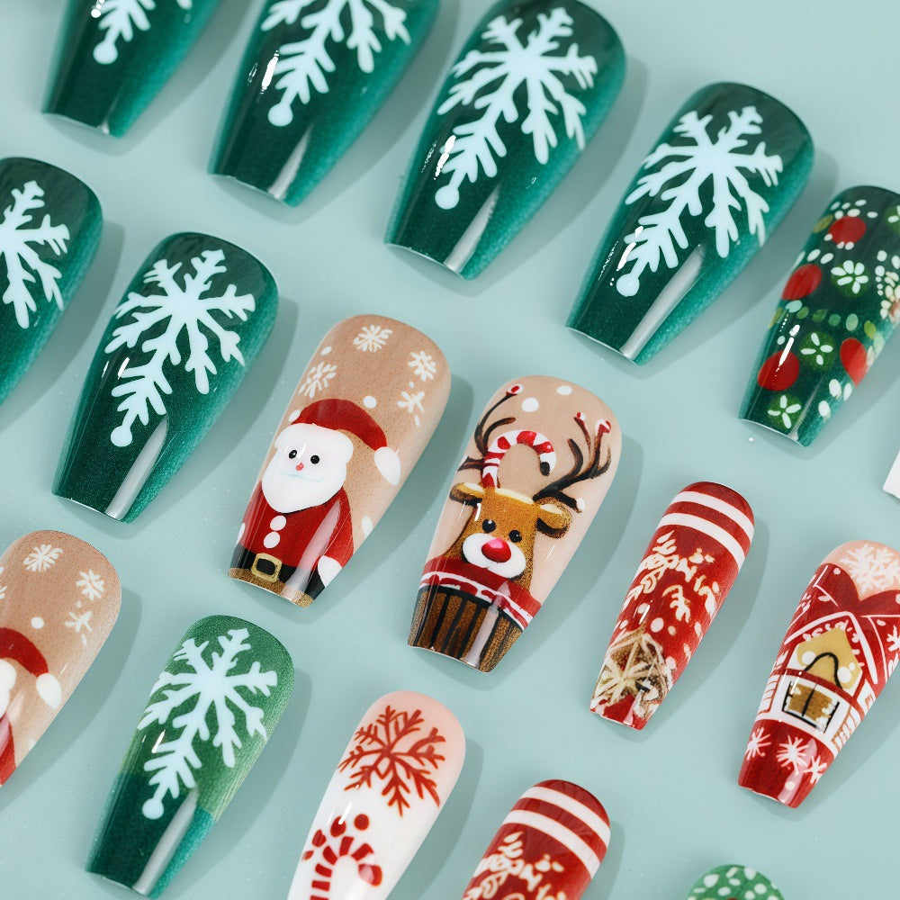 Artificial Nails Set with Festive Christmas Designs Kalsten