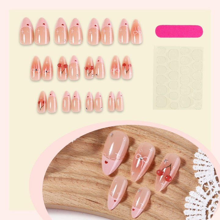 Artificial nail set with creative flower and heart designs Kalsten