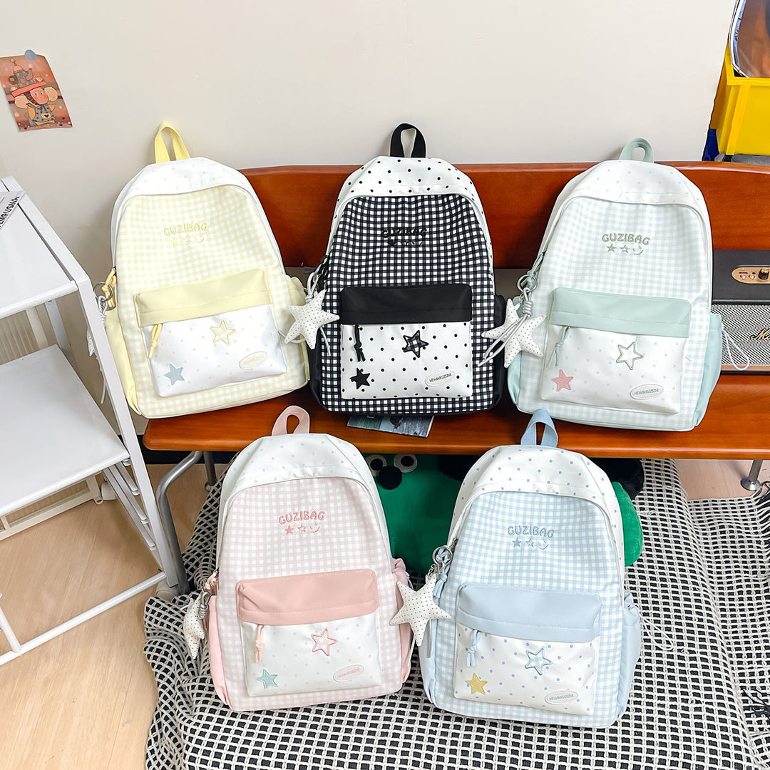 Charming Checked Pattern Backpack Kalsten