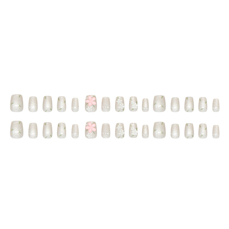 Floral Embellished Press-On Nail Art Kalsten
