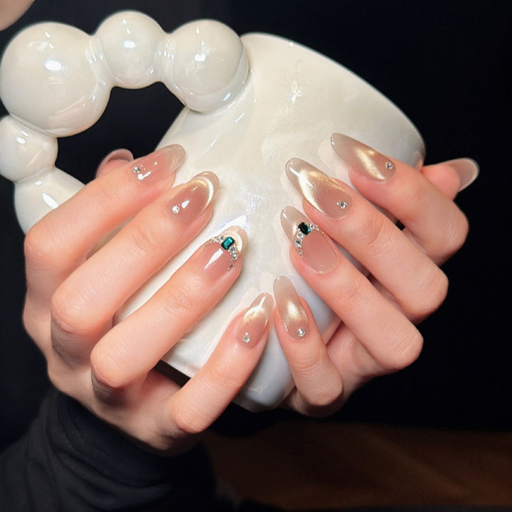 Elegant Rhinestone Ombre Press-On Nails Kalsten