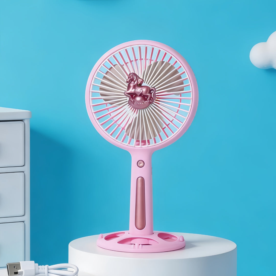 Women's Portable Mini Fan with USB Charging Function and Ergonomic Handle Kalsten