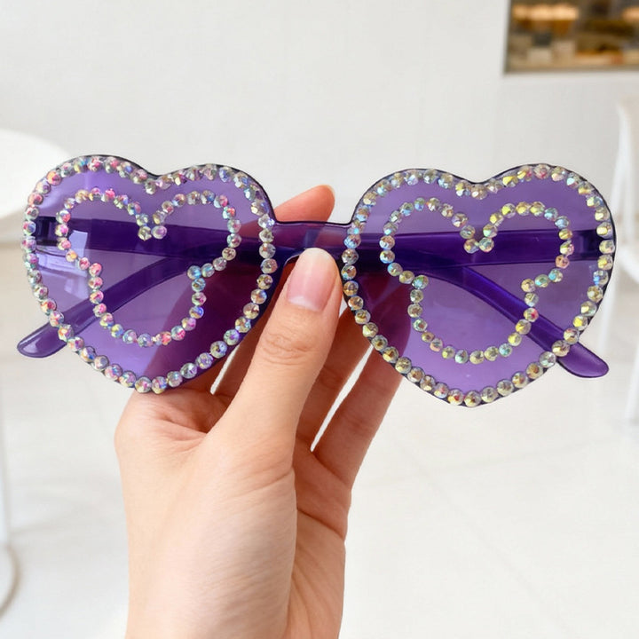 Rhinestone-Accented Heart-Shaped Sunglasses Kalsten 1787141236