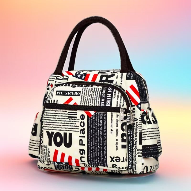Insulated Cat Print Lunch Cooler Bag Kalsten