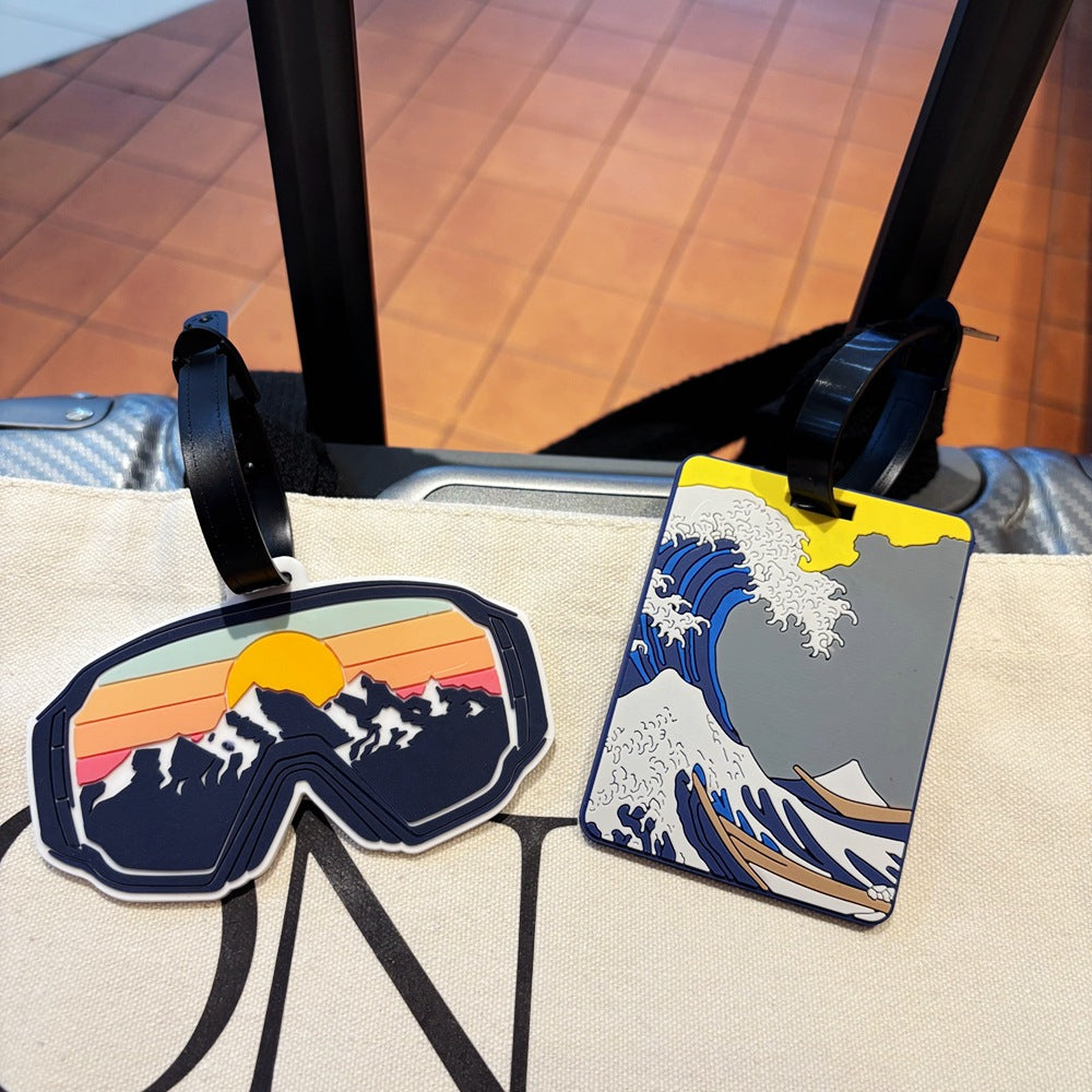 Adventure-Themed Ski Goggles Luggage Tag Kalsten